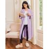 imageEkouaer Robes for Women Long Sleeves Bathrobe V Neck Cozy Housecoat Lightweight Fleece Robe with Pockets SXXLLavender