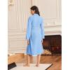 imageEkouaer Robes for Women Long Sleeves Bathrobe V Neck Cozy Housecoat Lightweight Fleece Robe with Pockets SXXLLight Blue