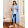 imageEkouaer Robes for Women Long Sleeves Bathrobe V Neck Cozy Housecoat Lightweight Fleece Robe with Pockets SXXLLight Blue