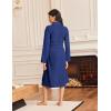 imageEkouaer Robes for Women Long Sleeves Bathrobe V Neck Cozy Housecoat Lightweight Fleece Robe with Pockets SXXLNavy Blue