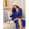 imageEkouaer Robes for Women Long Sleeves Bathrobe V Neck Cozy Housecoat Lightweight Fleece Robe with Pockets SXXLNavy Blue