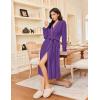 imageEkouaer Robes for Women Long Sleeves Bathrobe V Neck Cozy Housecoat Lightweight Fleece Robe with Pockets SXXLPurple