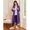 imageEkouaer Robes for Women Long Sleeves Bathrobe V Neck Cozy Housecoat Lightweight Fleece Robe with Pockets SXXLPurple