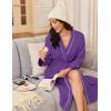 imageEkouaer Robes for Women Long Sleeves Bathrobe V Neck Cozy Housecoat Lightweight Fleece Robe with Pockets SXXLPurple