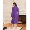 imageEkouaer Robes for Women Long Sleeves Bathrobe V Neck Cozy Housecoat Lightweight Fleece Robe with Pockets SXXLPurple