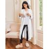 imageEkouaer Robes for Women Long Sleeves Bathrobe V Neck Cozy Housecoat Lightweight Fleece Robe with Pockets SXXLWhite