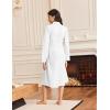 imageEkouaer Robes for Women Long Sleeves Bathrobe V Neck Cozy Housecoat Lightweight Fleece Robe with Pockets SXXLWhite