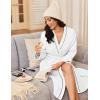 imageEkouaer Robes for Women Long Sleeves Bathrobe V Neck Cozy Housecoat Lightweight Fleece Robe with Pockets SXXLWhite