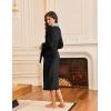 imageEkouaer Robes for Women Soft Long Bathrobe Lightweight Fleece Shawl Collar Spa Robe Cozy Sleepwear with Pockets SXXLBlackLight Gray