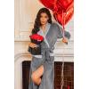 imageEkouaer Robes for Women Soft Long Bathrobe Lightweight Fleece Shawl Collar Spa Robe Cozy Sleepwear with Pockets SXXLDark GrayLight Gray