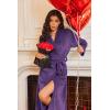 imageEkouaer Robes for Women Soft Long Bathrobe Lightweight Fleece Shawl Collar Spa Robe Cozy Sleepwear with Pockets SXXLDark Purple