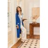 imageEkouaer Robes for Women Soft Long Bathrobe Lightweight Fleece Shawl Collar Spa Robe Cozy Sleepwear with Pockets SXXLDeep BlueLight Gray