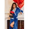 imageEkouaer Robes for Women Soft Long Bathrobe Lightweight Fleece Shawl Collar Spa Robe Cozy Sleepwear with Pockets SXXLDeep BlueLight Gray