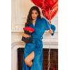 imageEkouaer Robes for Women Soft Long Bathrobe Lightweight Fleece Shawl Collar Spa Robe Cozy Sleepwear with Pockets SXXLLake Blue