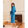 imageEkouaer Robes for Women Soft Long Bathrobe Lightweight Fleece Shawl Collar Spa Robe Cozy Sleepwear with Pockets SXXLLake Blue