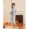 imageEkouaer Robes for Women Soft Long Bathrobe Lightweight Fleece Shawl Collar Spa Robe Cozy Sleepwear with Pockets SXXLLight Gray