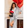 imageEkouaer Robes for Women Soft Long Bathrobe Lightweight Fleece Shawl Collar Spa Robe Cozy Sleepwear with Pockets SXXLLight Gray