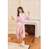 imageEkouaer Robes for Women Soft Long Bathrobe Lightweight Fleece Shawl Collar Spa Robe Cozy Sleepwear with Pockets SXXLLight Pink