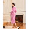 imageEkouaer Robes for Women Soft Long Bathrobe Lightweight Fleece Shawl Collar Spa Robe Cozy Sleepwear with Pockets SXXLPeach Pink