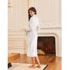 imageEkouaer Robes for Women Soft Long Bathrobe Lightweight Fleece Shawl Collar Spa Robe Cozy Sleepwear with Pockets SXXLWhite