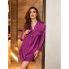 imageEkouaer Satin Nightgowns for Women Button Down Sleep Shirt Silk Night Shirt Long Sleeve Boyfriend Sleepwear S3XLPurple