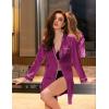 imageEkouaer Satin Nightgowns for Women Button Down Sleep Shirt Silk Night Shirt Long Sleeve Boyfriend Sleepwear S3XLPurple