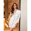 imageEkouaer Satin Nightgowns for Women Button Down Sleep Shirt Silk Night Shirt Long Sleeve Boyfriend Sleepwear S3XLWhite