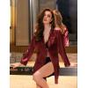 imageEkouaer Satin Nightgowns for Women Button Down Sleep Shirt Silk Night Shirt Long Sleeve Boyfriend Sleepwear S3XLWine Red