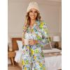 imageEkouaer Silk Satin Pajamas Set Womens Long Sleepwear Button Down 2 Piece Classic Soft Loungewear Pjs SetFloral