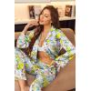 imageEkouaer Silk Satin Pajamas Set Womens Long Sleepwear Button Down 2 Piece Classic Soft Loungewear Pjs SetFloral