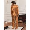 imageEkouaer Silk Satin Pajamas for Women Teddy Bear Pjs Set Button Down Long Sleeve Loungewear Cute Sleepwear SXXLBrown Teddy