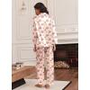 imageEkouaer Silk Satin Pajamas for Women Teddy Bear Pjs Set Button Down Long Sleeve Loungewear Cute Sleepwear SXXLCherry Teddy
