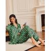imageEkouaer Silk Satin Pajamas for Women Teddy Bear Pjs Set Button Down Long Sleeve Loungewear Cute Sleepwear SXXLGreen Christmas Teddy