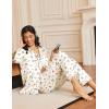 imageEkouaer Silk Satin Pajamas for Women Teddy Bear Pjs Set Button Down Long Sleeve Loungewear Cute Sleepwear SXXLParis Teddy
