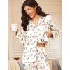 imageEkouaer Silk Satin Pajamas for Women Teddy Bear Pjs Set Button Down Long Sleeve Loungewear Cute Sleepwear SXXLParis Teddy