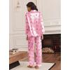 imageEkouaer Silk Satin Pajamas for Women Teddy Bear Pjs Set Button Down Long Sleeve Loungewear Cute Sleepwear SXXLPink Stripe Teddy