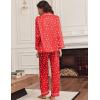 imageEkouaer Silk Satin Pajamas for Women Teddy Bear Pjs Set Button Down Long Sleeve Loungewear Cute Sleepwear SXXLRed Christmas Teddy