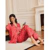 imageEkouaer Silk Satin Pajamas for Women Teddy Bear Pjs Set Button Down Long Sleeve Loungewear Cute Sleepwear SXXLRed Christmas Teddy