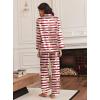 imageEkouaer Silk Satin Pajamas for Women Teddy Bear Pjs Set Button Down Long Sleeve Loungewear Cute Sleepwear SXXLRed Stripe Teddy