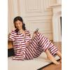 imageEkouaer Silk Satin Pajamas for Women Teddy Bear Pjs Set Button Down Long Sleeve Loungewear Cute Sleepwear SXXLRed Stripe Teddy