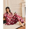 imageEkouaer Silk Satin Pajamas for Women Teddy Bear Pjs Set Button Down Long Sleeve Loungewear Cute Sleepwear SXXLRed Teddy