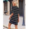imageEkouaer Sleep Shirts for Women Nightgown Short Sleeves T shirt Night Dress Round Neck Womans Nightgown with Pocket SXXLBlack Stripe