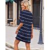 imageEkouaer Sleep Shirts for Women Nightgown Short Sleeves T shirt Night Dress Round Neck Womans Nightgown with Pocket SXXLBlue Stripe