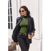 imageEkouaer Turtleneck Shirt Women Long Sleeve Mock Neck Slim Fit Tops Thermal Base Layer Soft Lightweight Stretch UndershirtsArmy Green