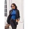 imageEkouaer Turtleneck Shirt Women Long Sleeve Mock Neck Slim Fit Tops Thermal Base Layer Soft Lightweight Stretch UndershirtsBright Blue