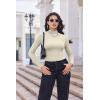 imageEkouaer Turtleneck Shirt Women Long Sleeve Mock Neck Slim Fit Tops Thermal Base Layer Soft Lightweight Stretch UndershirtsCreamy White
