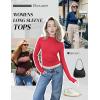 imageEkouaer Turtleneck Shirt Women Long Sleeve Mock Neck Slim Fit Tops Thermal Base Layer Soft Lightweight Stretch UndershirtsLight Green