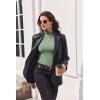 imageEkouaer Turtleneck Shirt Women Long Sleeve Mock Neck Slim Fit Tops Thermal Base Layer Soft Lightweight Stretch UndershirtsLight Green