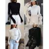 imageEkouaer Turtleneck Shirt Women Long Sleeve Mock Neck Slim Fit Tops Thermal Base Layer Soft Lightweight Stretch UndershirtsRose Red