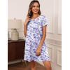 imageEkouaer Women Nightgowns Short Sleeve Sleepwear Soft Pajama Dress Sleep Shirt Nightshirt S2XLBlue Flower